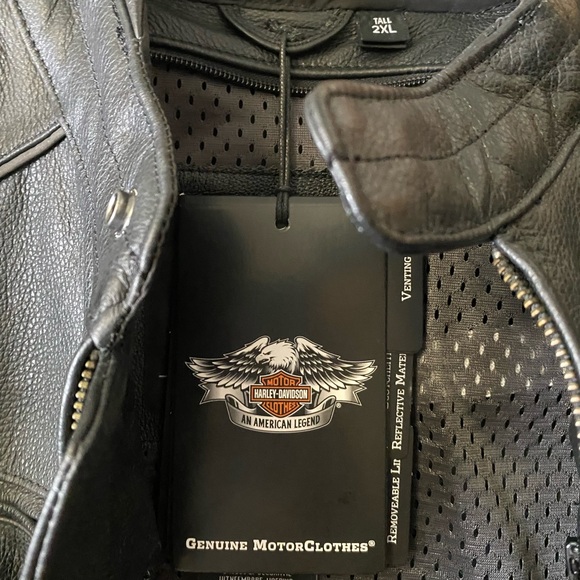 Harley-Davidson Men’s Reflective Skull Leather Jacket - Picture 3 of 6